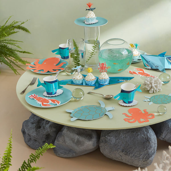 Our cupcake kit features toppers to create shark cupcakes and other sea creatures. Image3