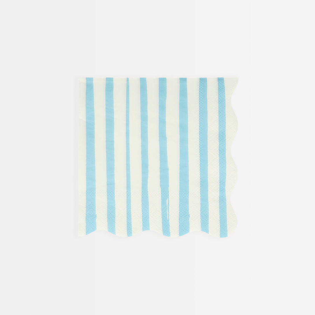 Our small napkins, paper napkins in blue and white, are ideal to add to your birthday party supplies.