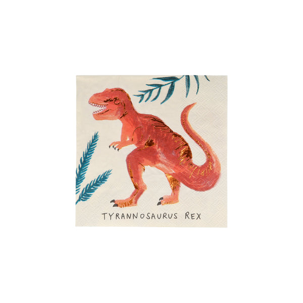 Our paper napkins featuring dinosaurs are perfect for a dinosaur birthday party. Image3