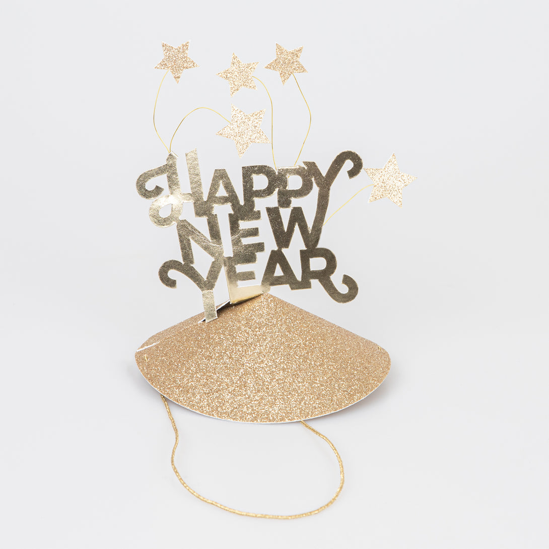 Our gold party hats are perfect to add to your New Years Eve party supplies.
