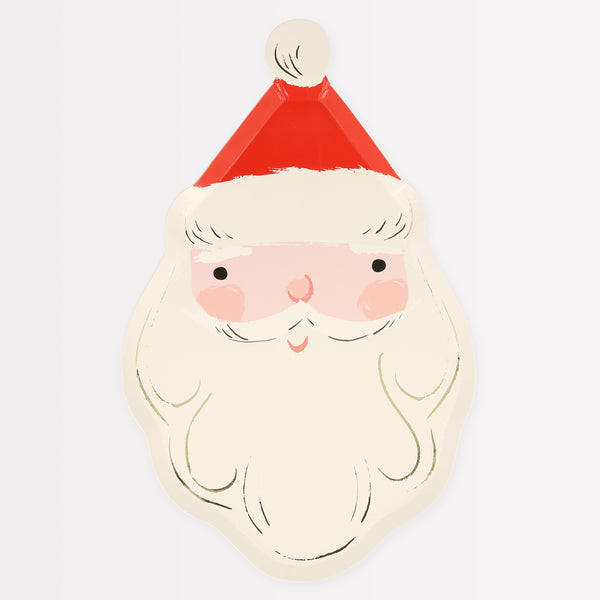 Our special party plates, in the shape of Santa, are perfect if you're looking for Christmas party ideas.