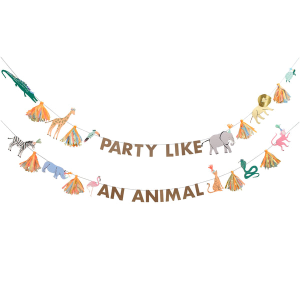 Our birthday garland with safari animals is perfect for a safari theme party. Image3
