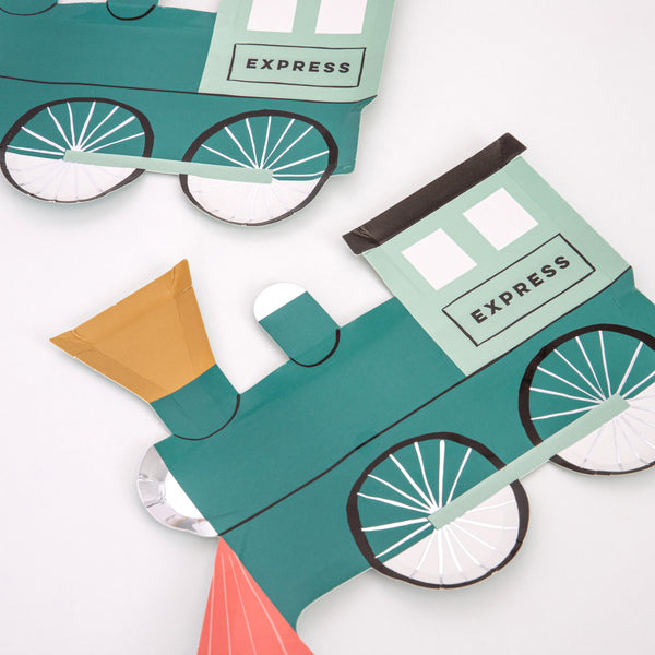 Our party plates, in the shape of trains, are the perfect kids plates for a train birthday party. Image3