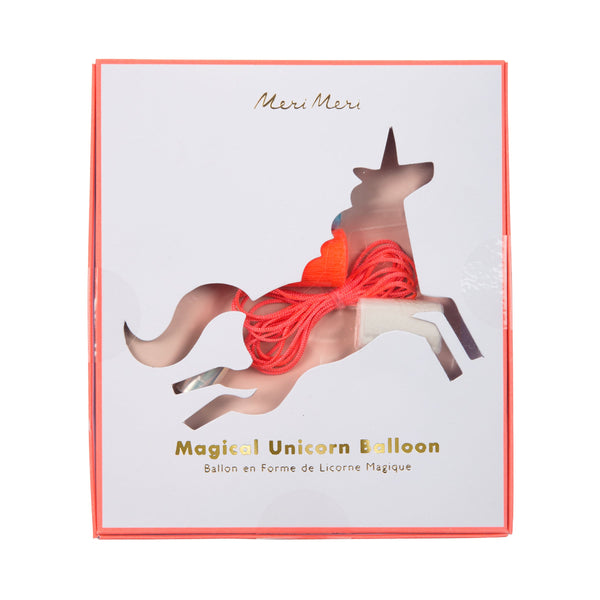 The unicorn balloon has printed foil details, a neon cord to hang it up with, and beautiful streamers for a special touch. Image2