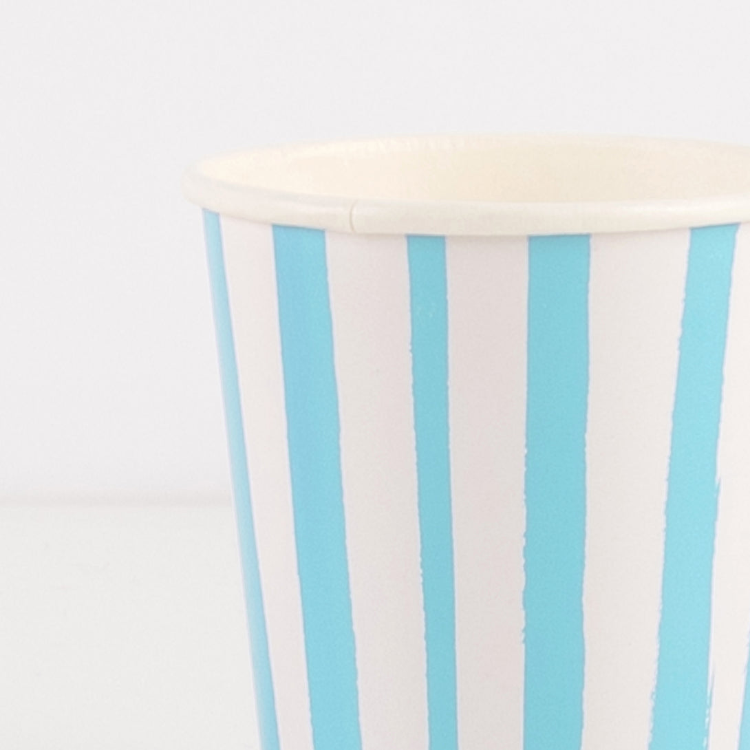 Blue Stripe Cups