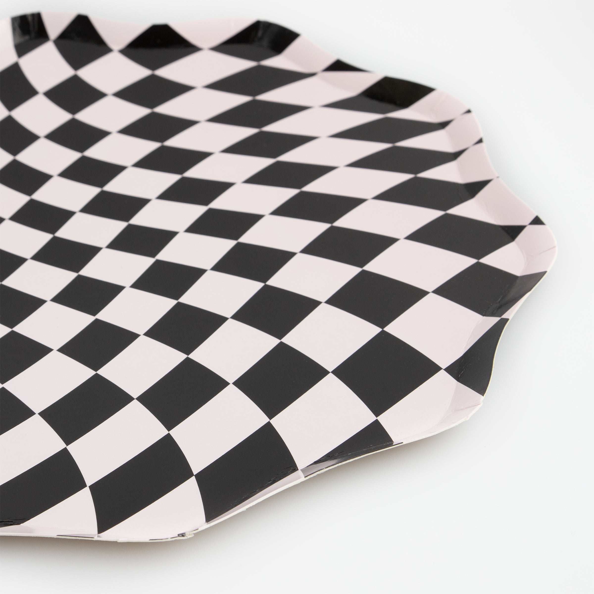 Our party plates are perfect for Halloween party ideas, as the 60s psychedelic checkered pattern looks amazing.