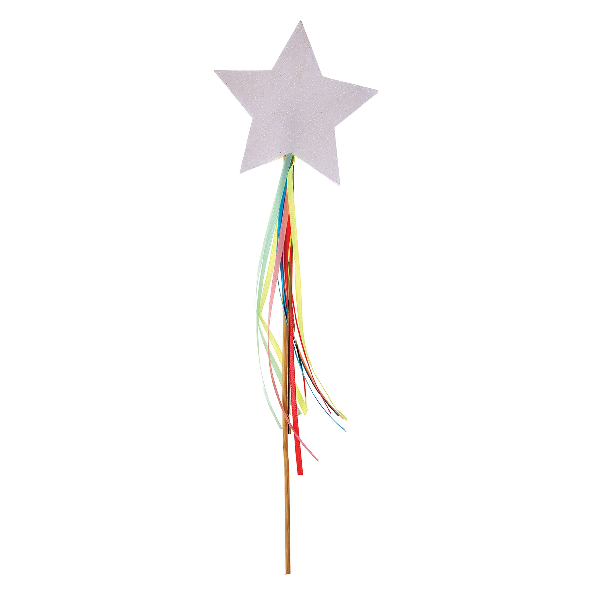 Each fairy wand has crystal glitter and colourful ribbons.