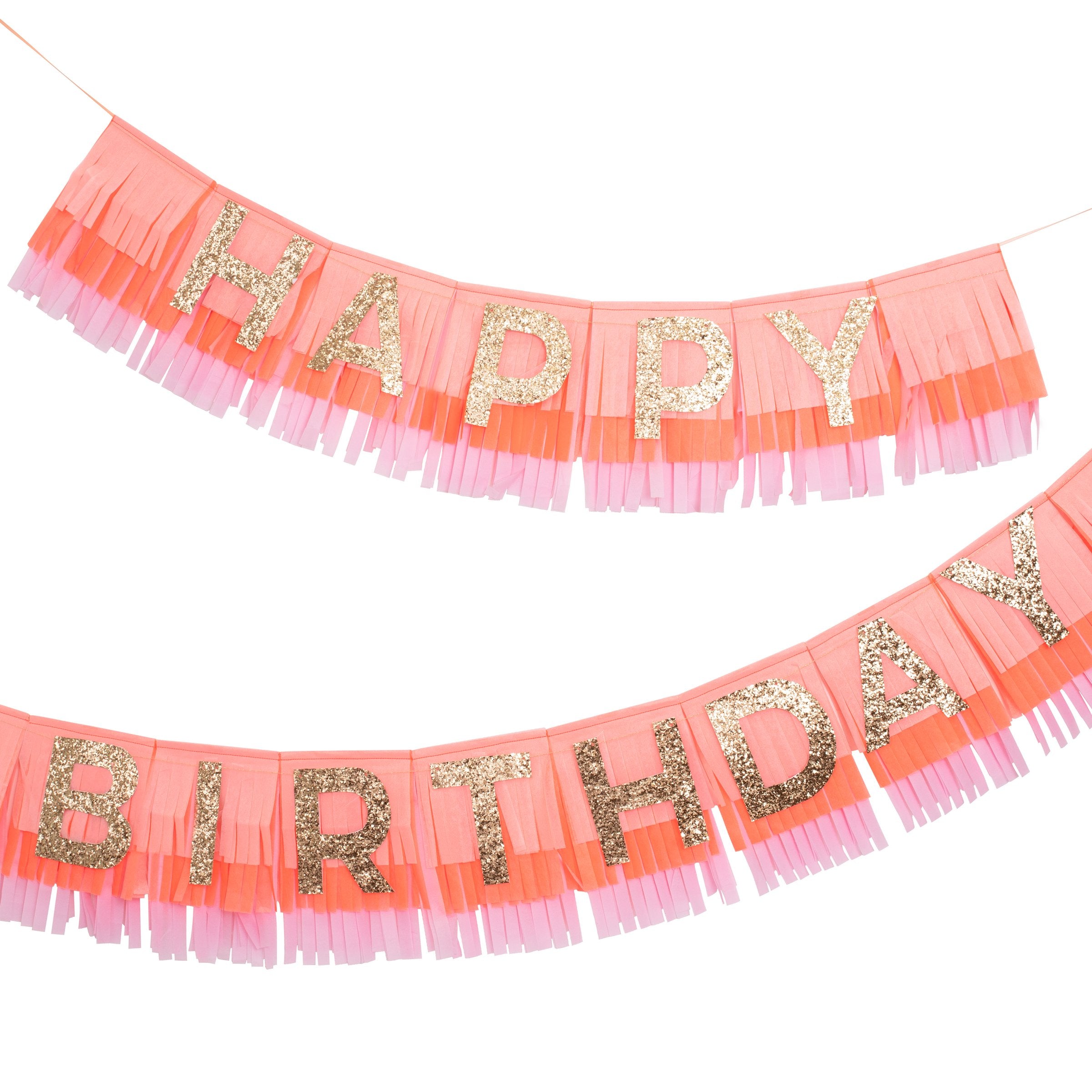 Pink Happy Birthday Fringe Garland – Meri Meri EU Retail
