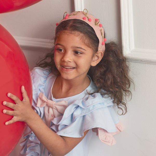 Raffia Headband Cherries Image2