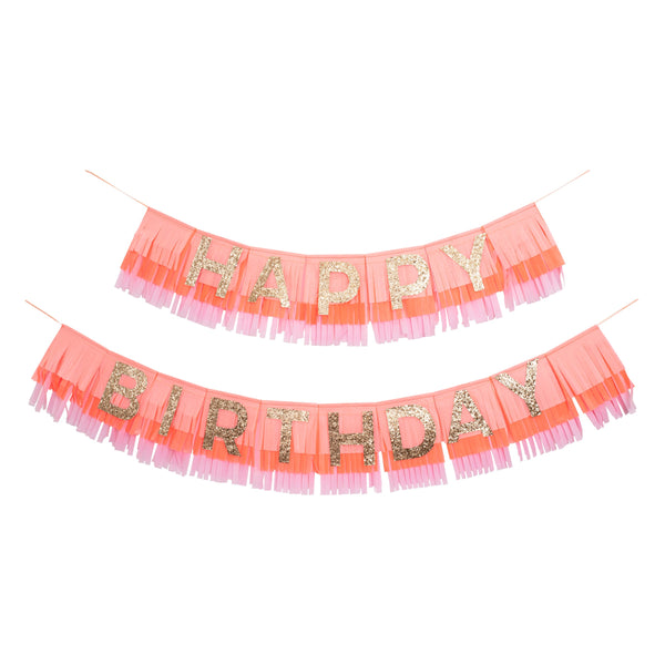Pink Happy Birthday Fringe Garland Image5