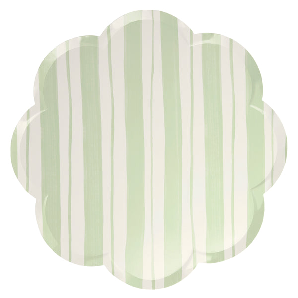 These pastel party plates have stripes and scalloped edges. Image4