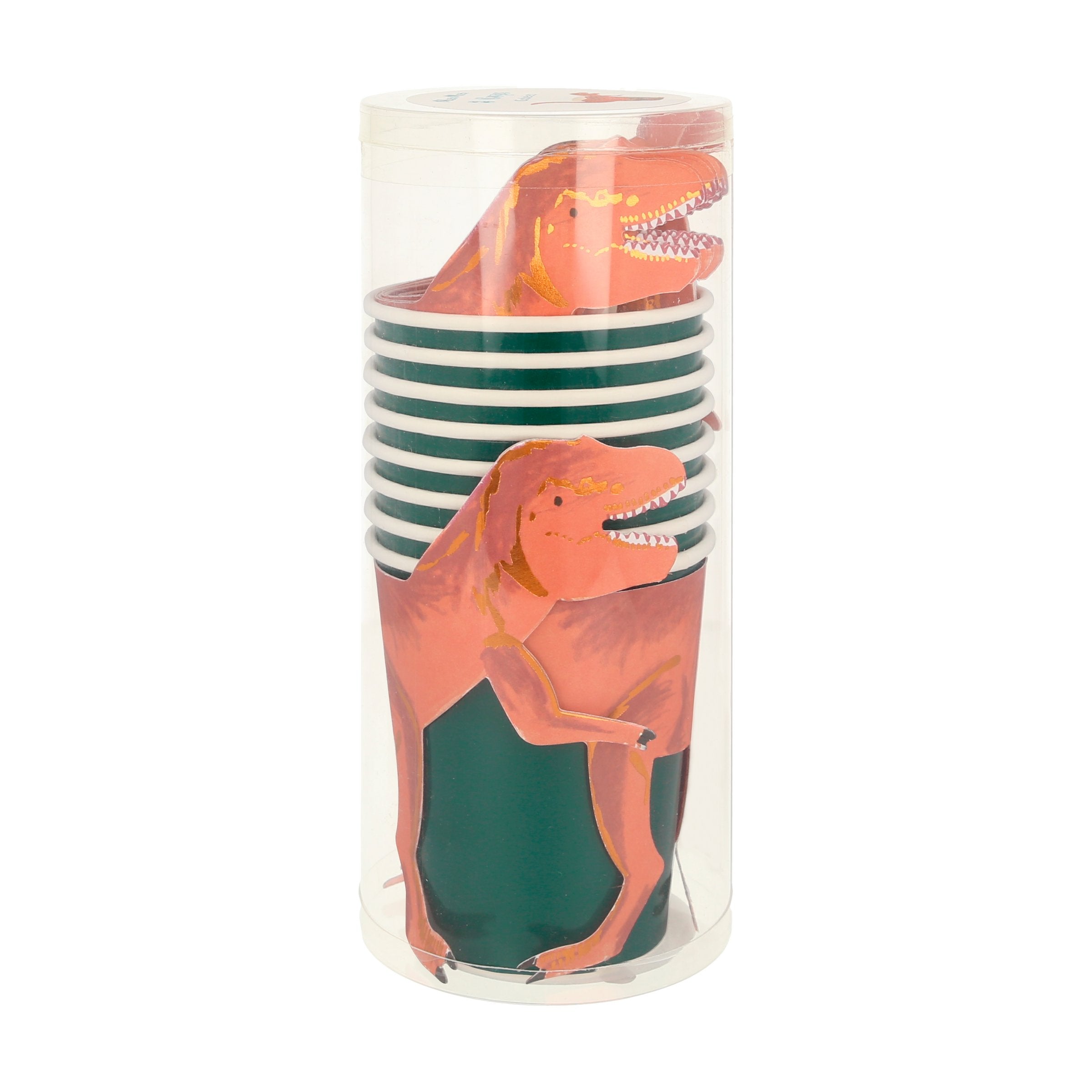 The 3D T-Rex detail on our dinosaur cups make the perfect dinosaur party decorations.