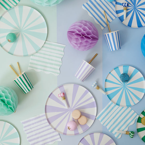 Our paper plates, with blue stripes, make wonderful birthday party plates, cocktail plates or side plates for a dinner party. Image2