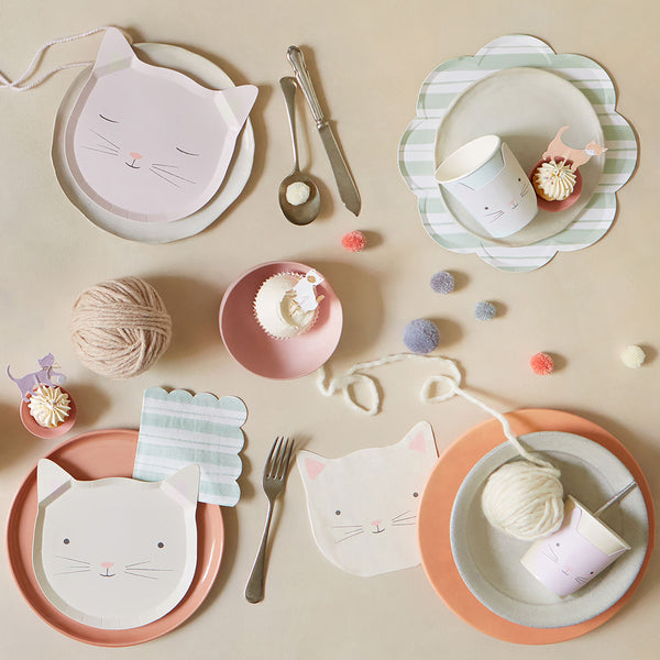 These pastel napkins are perfect for kids party decorations, or for a cat birthday party. Image2