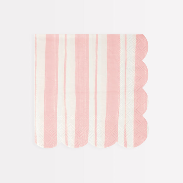 Our party napkins feature a striped ticking design in blue, pink and green. Image4