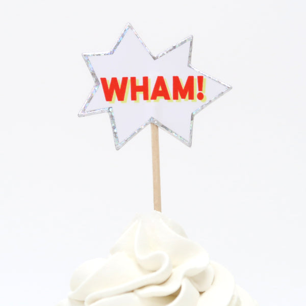 Make special birthday cupcakes with our kit , including cupcake cases and cake toppers, designed for a superhero party. Image7