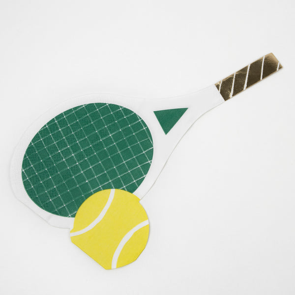 Our fun party napkins, in the shape of a tennis racket and tennis ball, are perfect for a tennis party. Image3