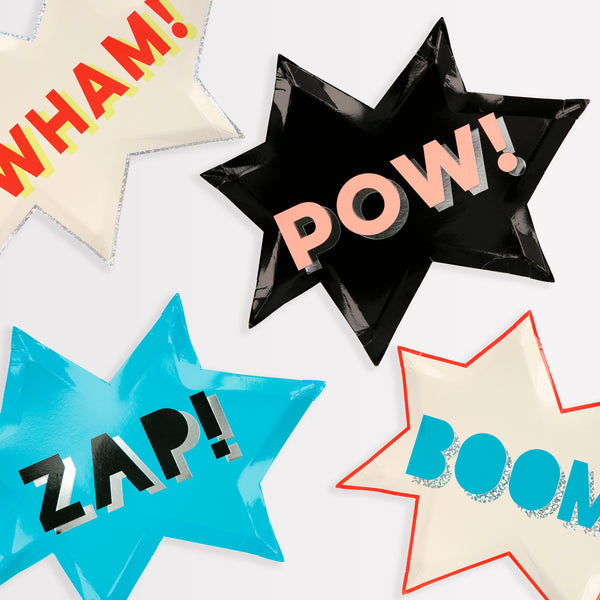 These party plates are ideal if you're looking for superhero party supplies, to decorate your party table. Image1