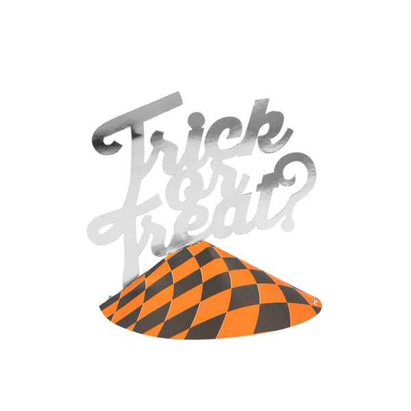 Our party hats, decorated with pumpkins, spiders and Trick or Treat? wording, are the perfect Halloween accessory. Image5