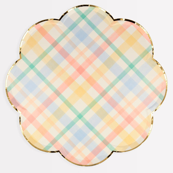 Our stylish paper plates with soft muted colours are perfect for baby shower decorating ideas.