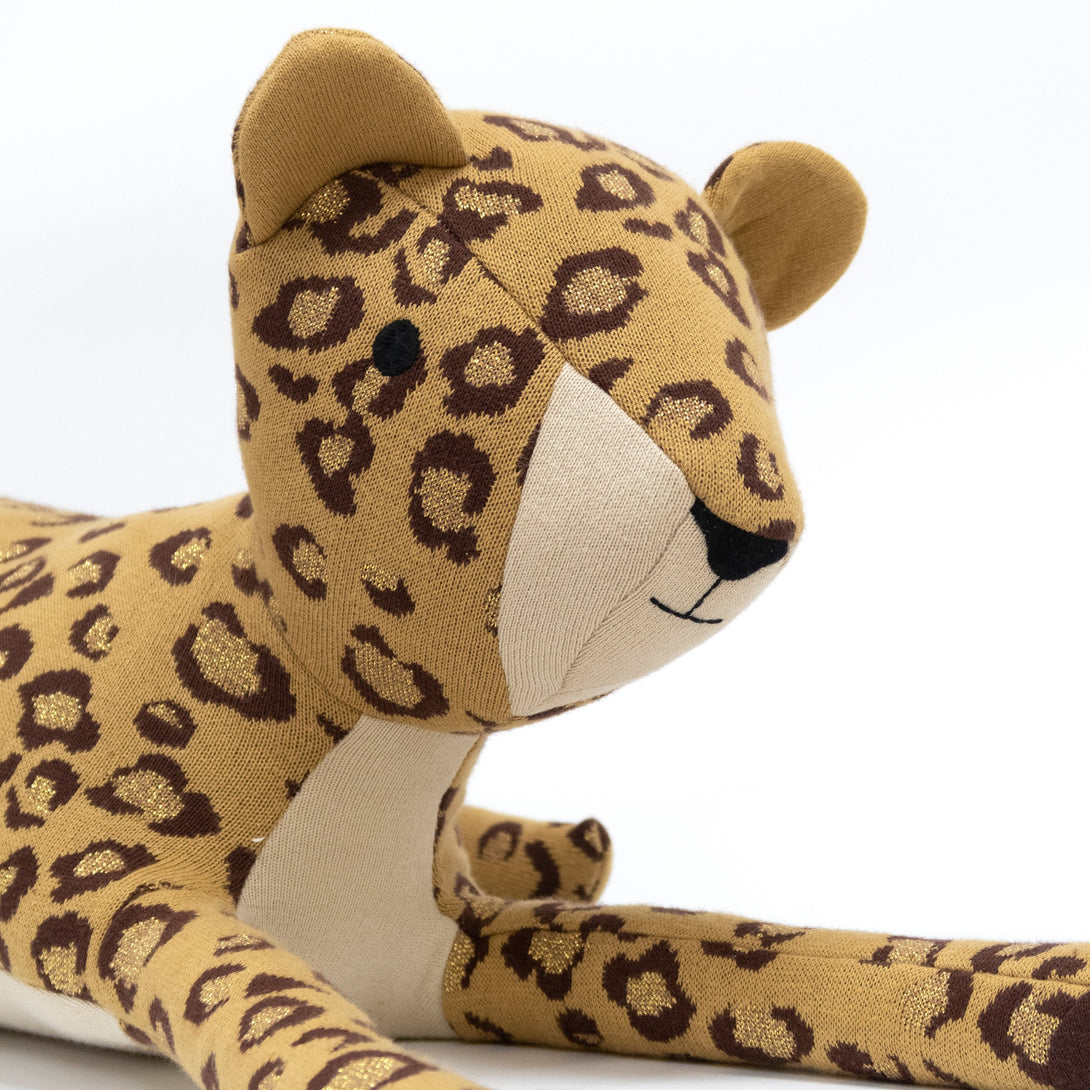 Rani leopard, crafted from organic cotton, is one of the best baby shower gifts.