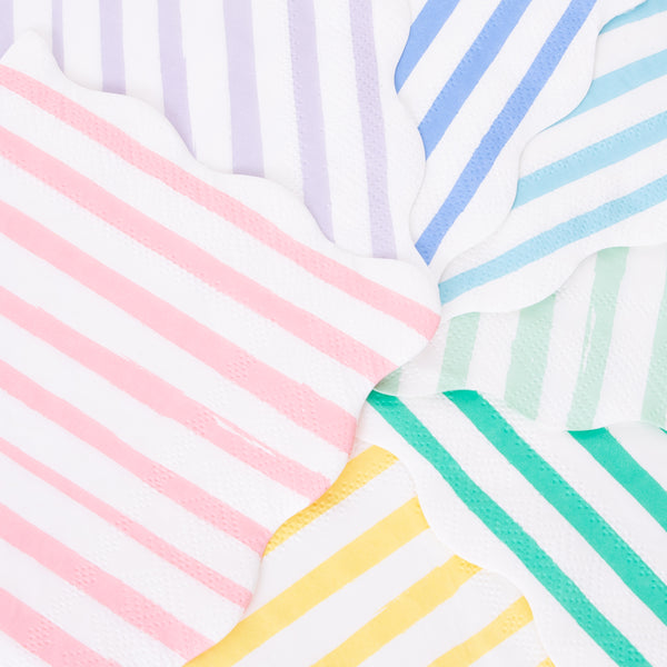 Our paper napkins, with bright stripes, are the perfect scalloped napkins for special events. Image4