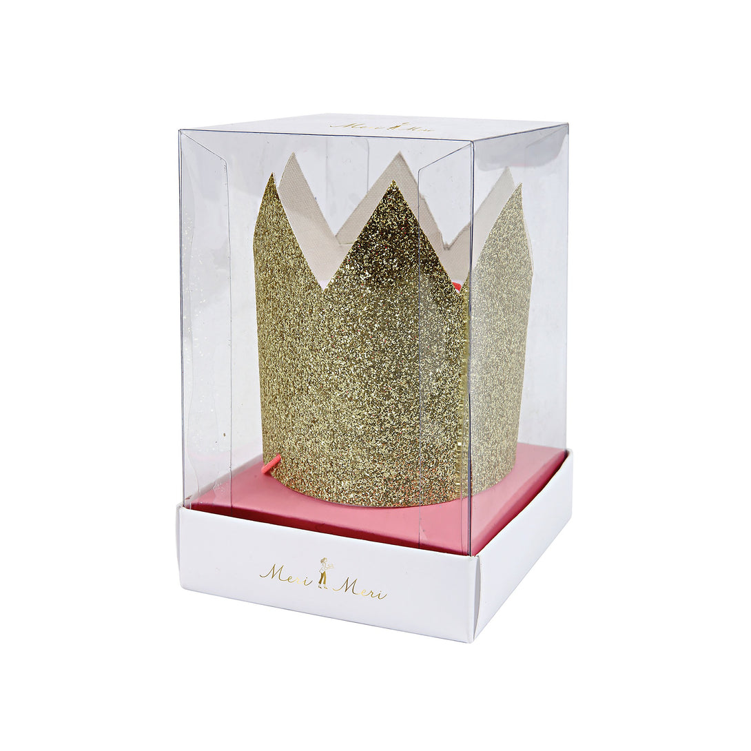 Mini Gold Glitter Crowns