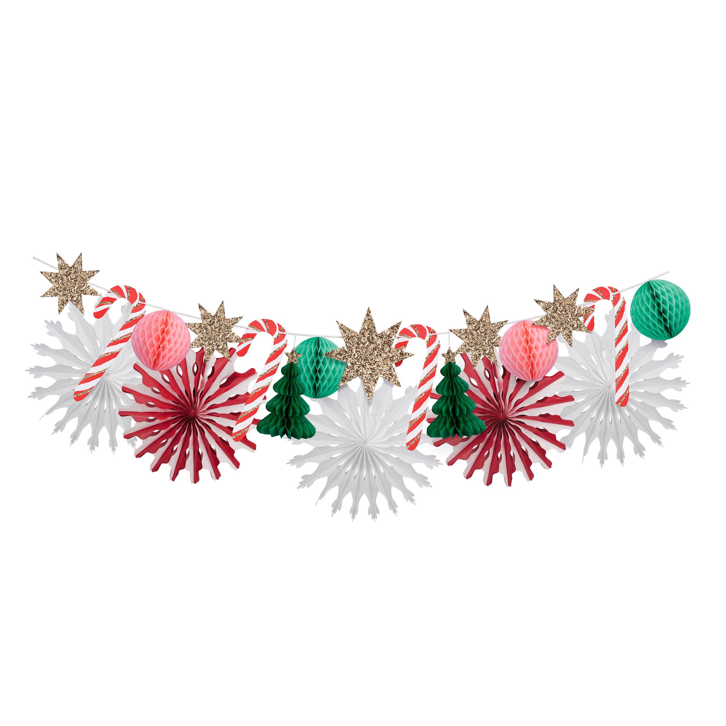 Christmas Light Honeycomb Tissue Paper Garland, Party Decor, Christmas, 1 Pieces, 13956848