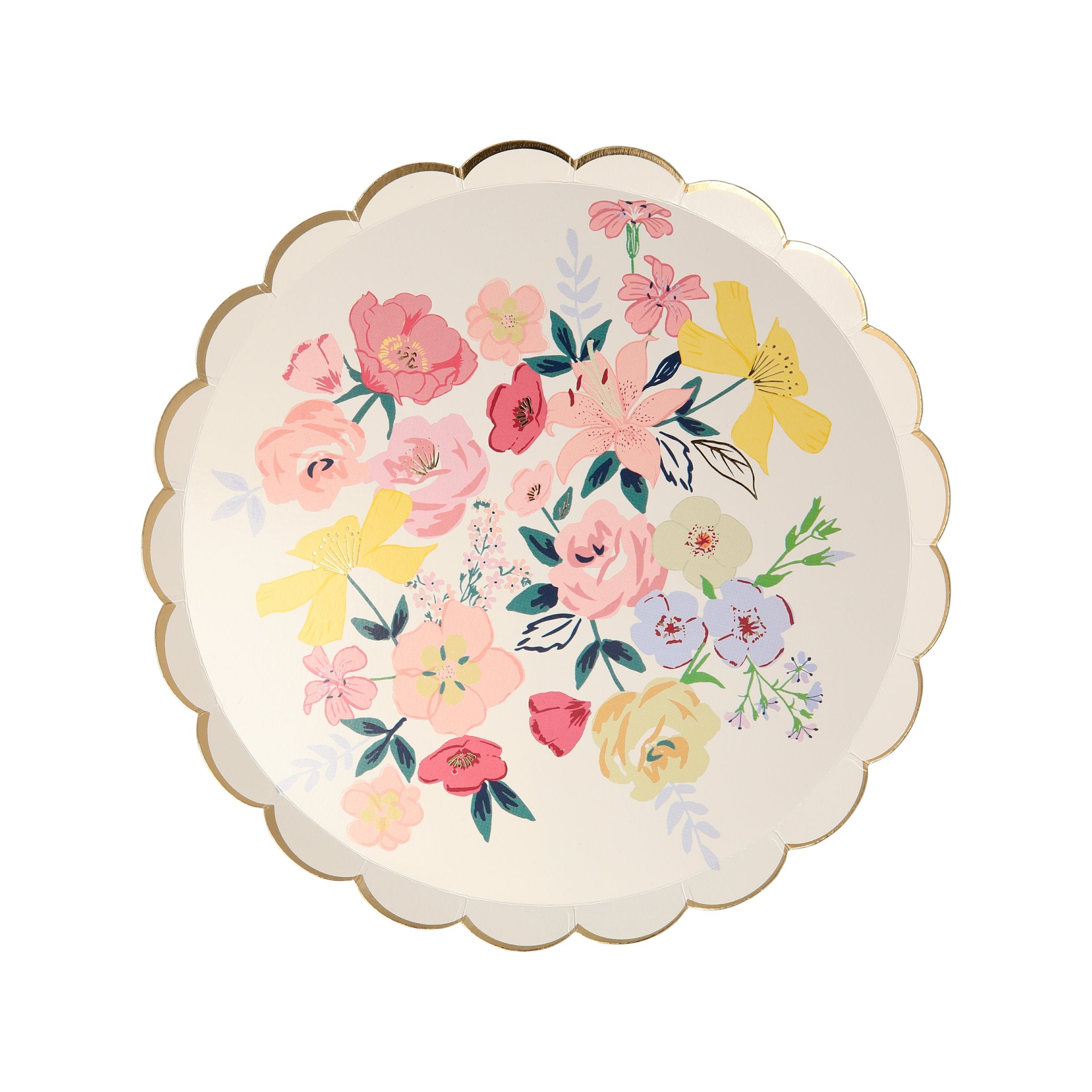 Our paper small plates with beautiful flowers are perfect for a garden party or picnic.