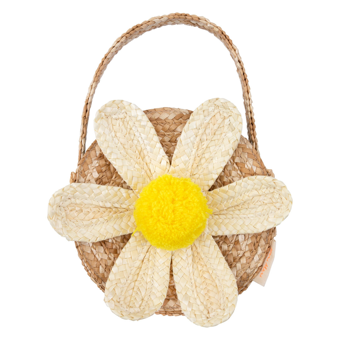 White Daisy Straw Bag - Main Image
