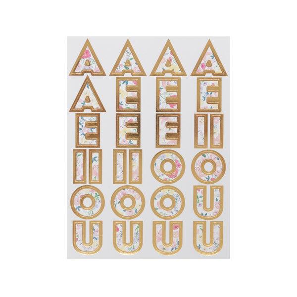 Personalise cards, notebooks or gift tags with our capital letter stickers with pretty floral designs. Image2
