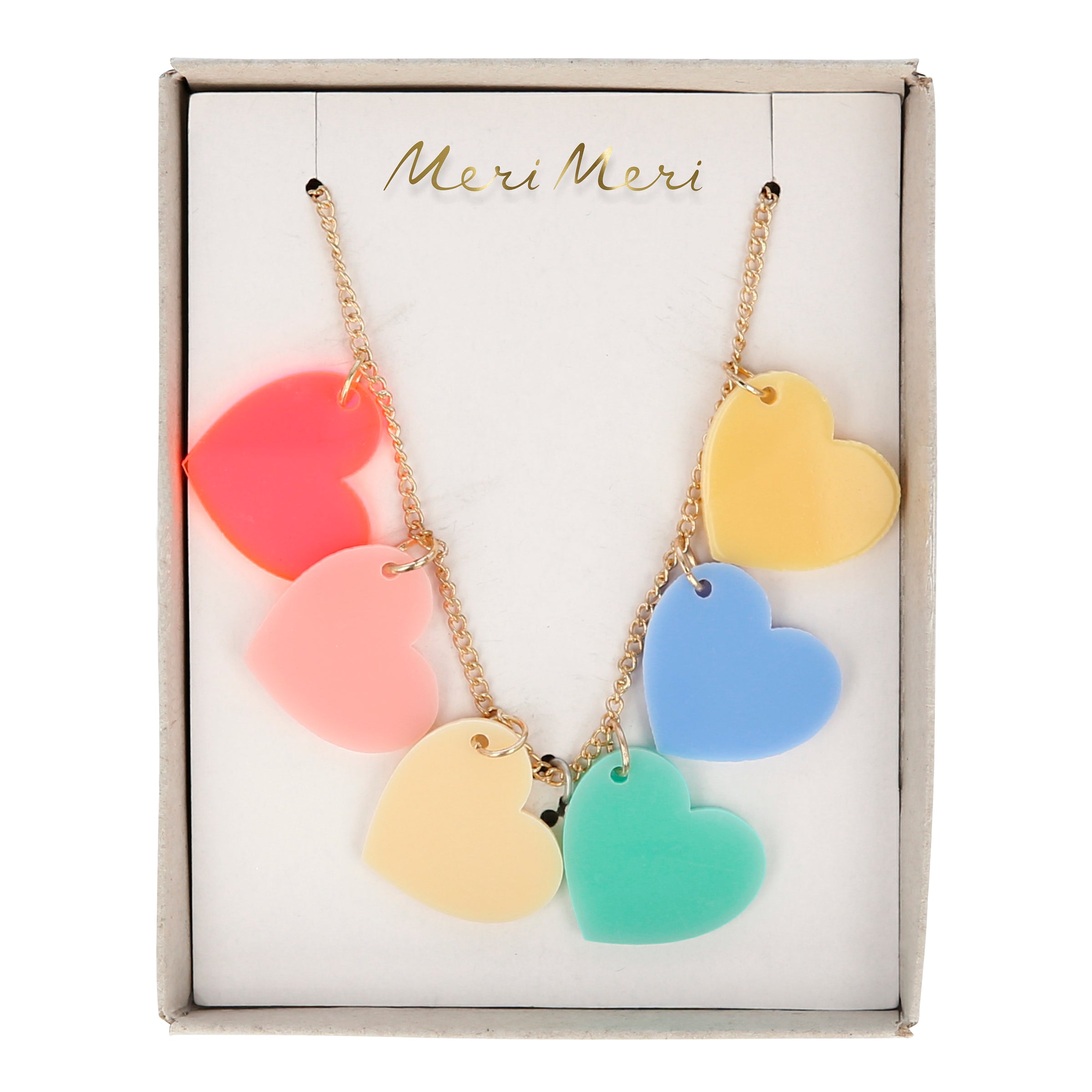 Our heart necklace, with lots of pretty coloured hearts, is perfect as a Valentine's Day gift for kids.