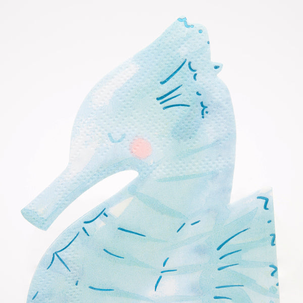 Our beautiful blue seahorse napkins are perfect for an under the sea party. Image2