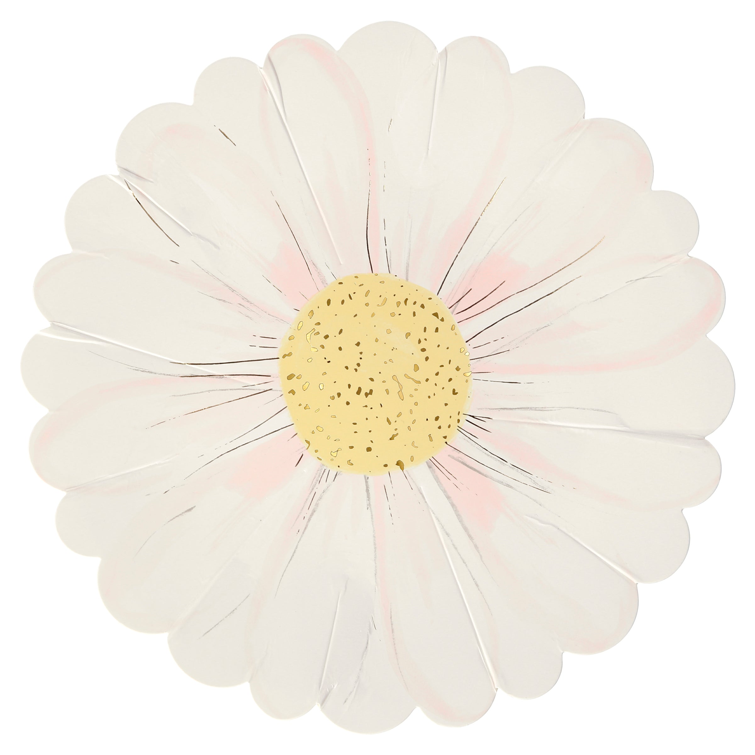Our flower plates feature a beautifully illustrated daisy with shiny gold foil details.
