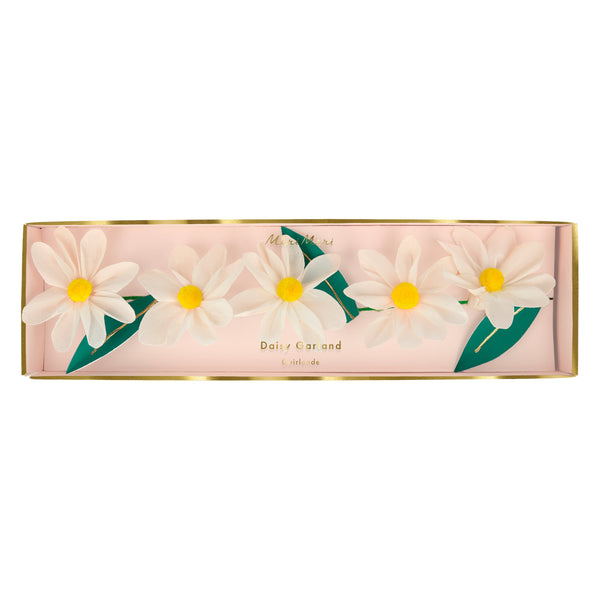 The garland features crepe paper daisies and 3D paper leaves with a gold foil shimmer. Image5
