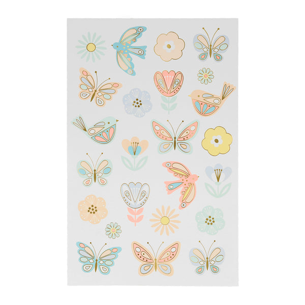 Our temporary tattoos for kids feature birds, flowers and butterflies, perfect for princess birthday party ideas. Image2
