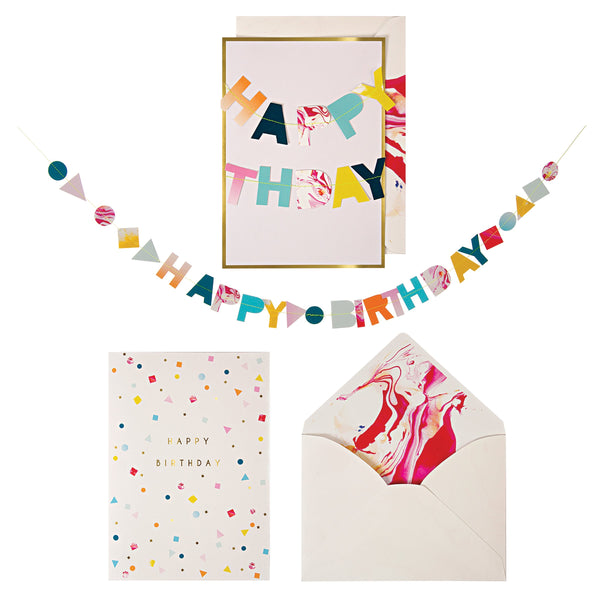 Marble Birthday Garland Card Image2