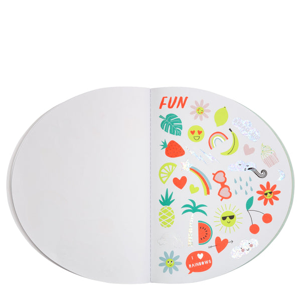 It features 32 sketch pages and 6 pages of rainbow, holographic and alphabet stickers. Image5