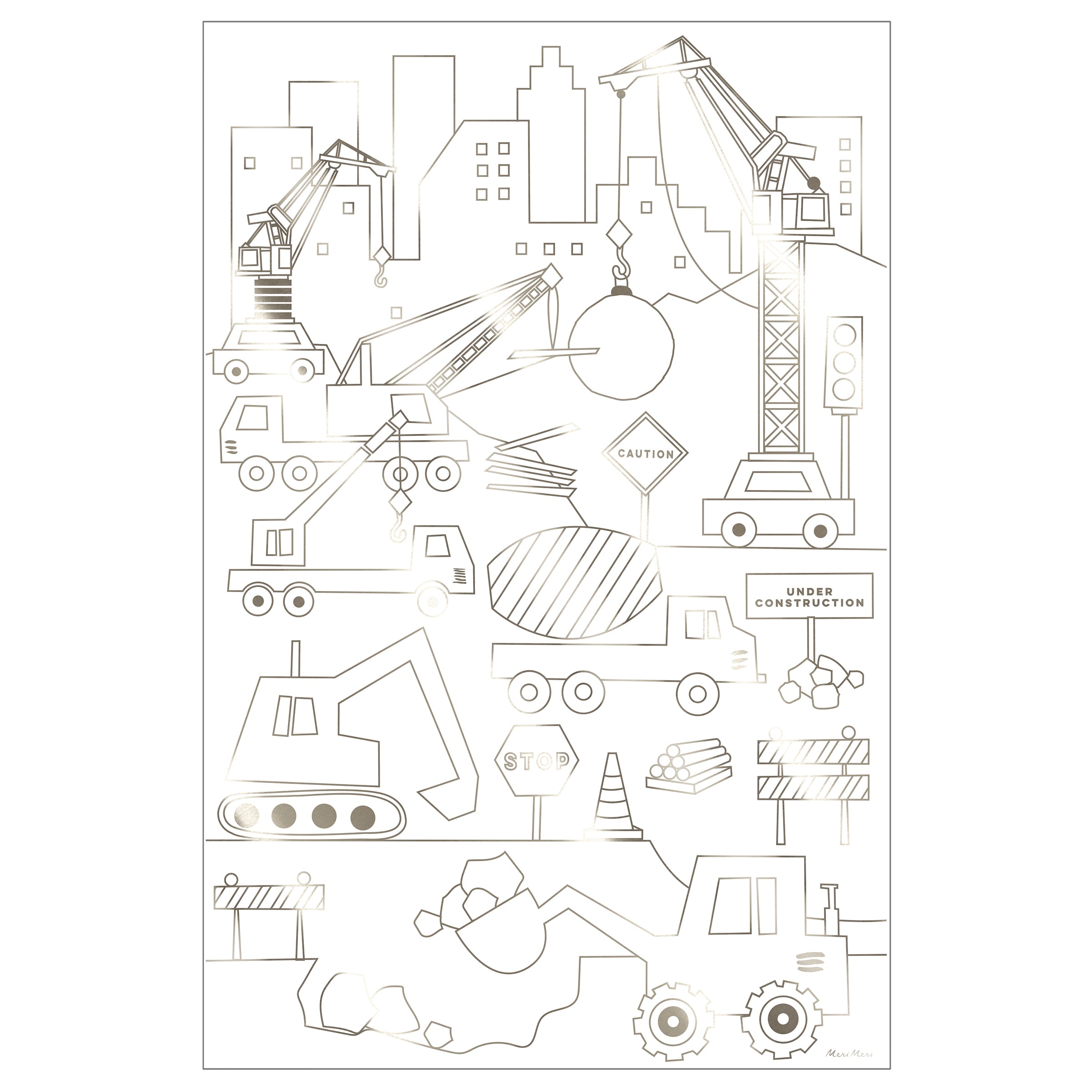 Construction Colouring Posters