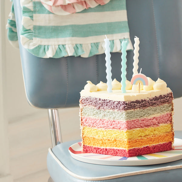 Our rainbow candles are perfect for a rainbow birthday party or baby shower cake decorations. Image2
