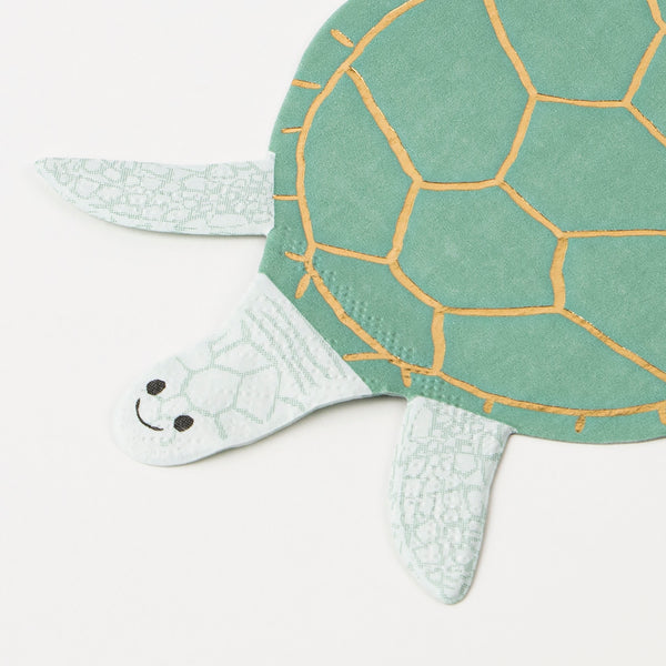 Our party napkins, in the shape of turtles, are perfect as cocktail napkins or for an under-the-sea birthday party. Image4