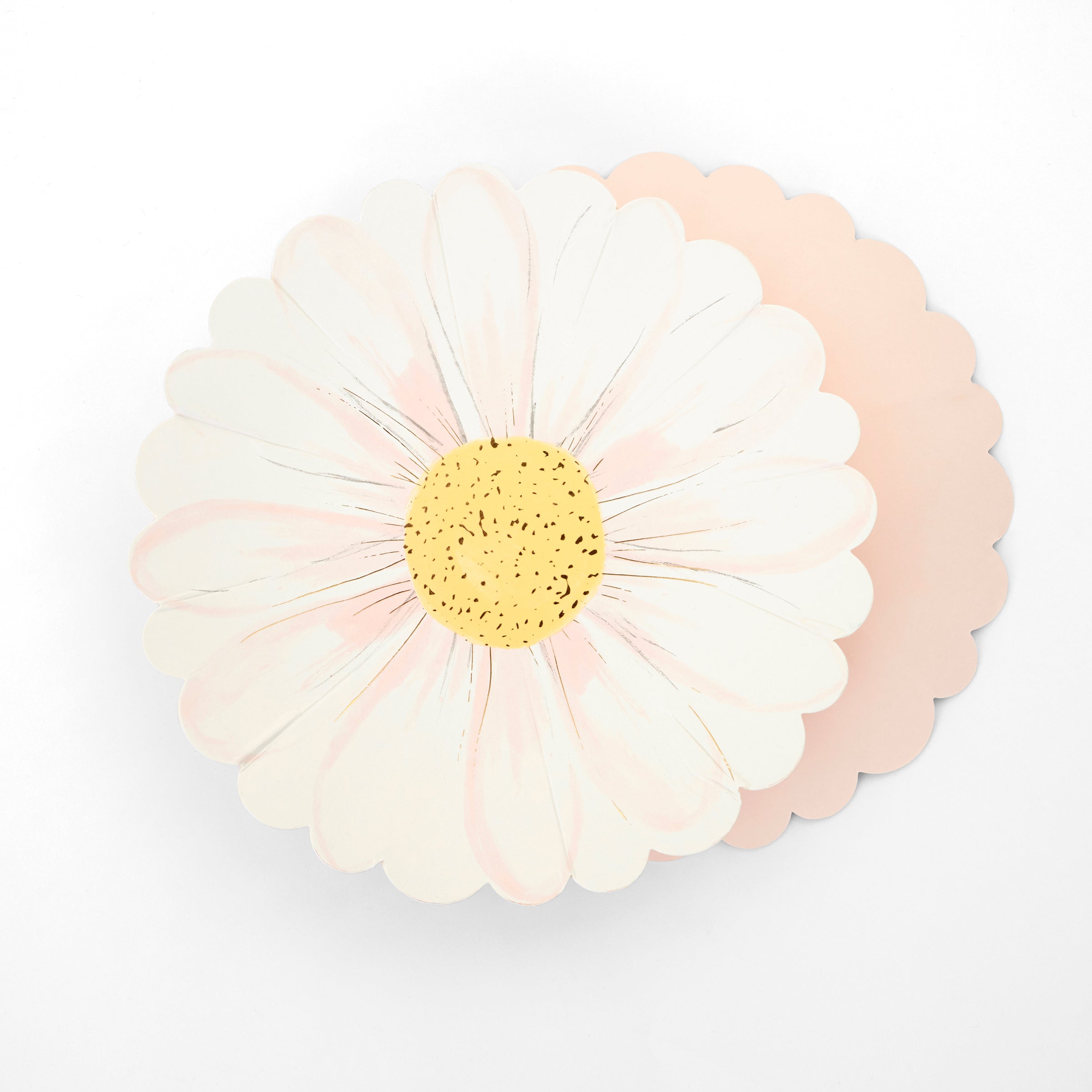 Our flower plates feature a beautifully illustrated daisy with shiny gold foil details.