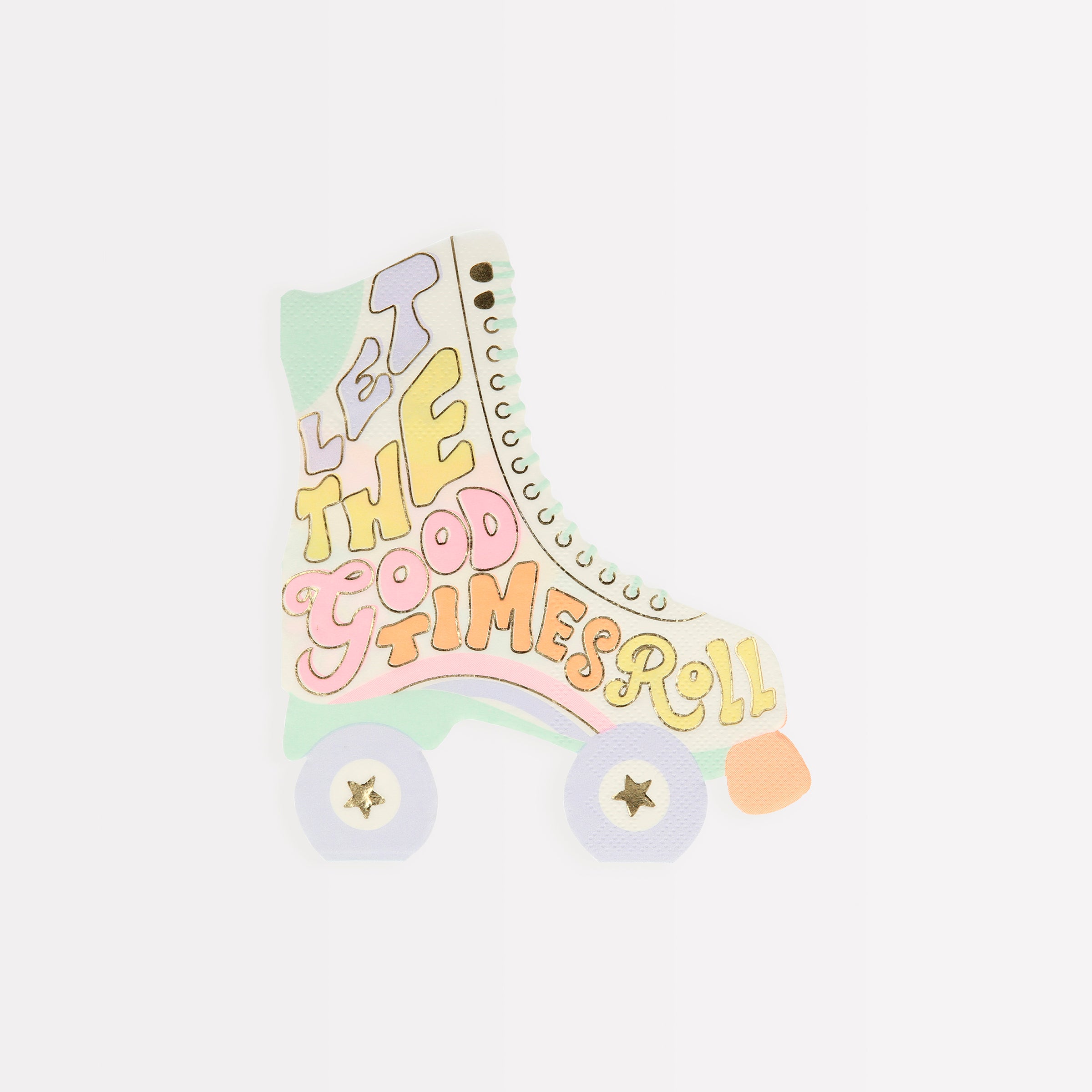 These roller skate shaped napkins add a groovy touch to any party.