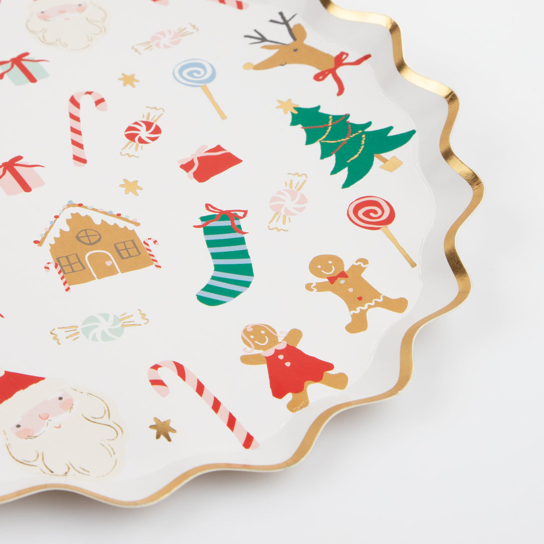 Our paper plates, with Christmas icons, are ideal to add to your Christmas party supplies.