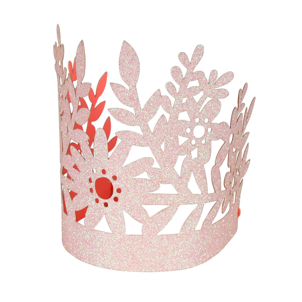 Pink Glitter Party Crowns Image5