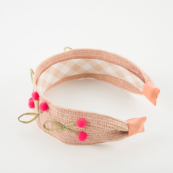 Raffia Headband Cherries Image3
