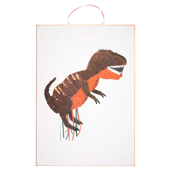 Our dinosaur piñata is crafted in the shape of a T-Rex, perfect to add to your dinosaur party supplies. Image2