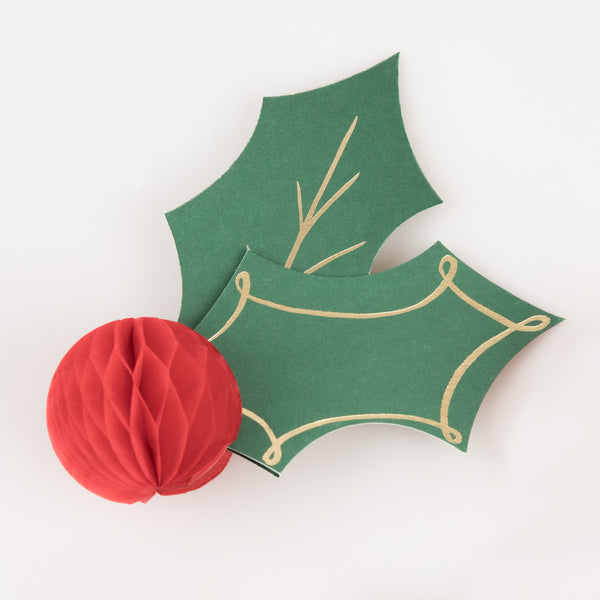Our 3D place cards , with holly and berry designs, are perfect if you want Christmas party ideas. Image3