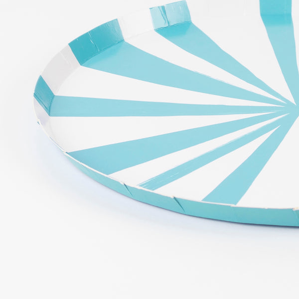 Our paper plates, with blue stripes, make wonderful birthday party plates, cocktail plates or side plates for a dinner party. Image3