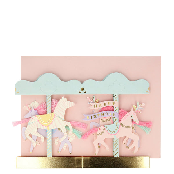 Our special 3D carousel card is perfect for a girls birthday card. Image2